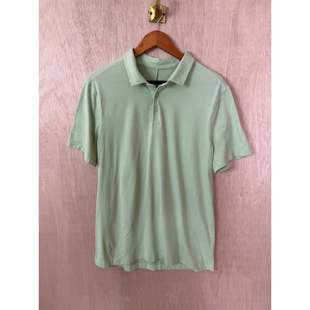 Lululemon Evolution Polo Shirt Mens Large Mint Green Short Sleeve Golf Top